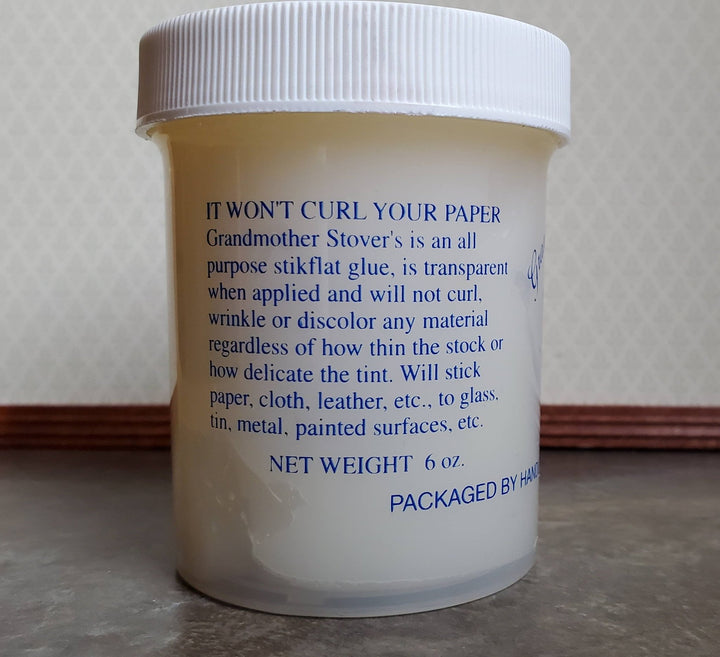 Dollhouse Miniature Wallpaper Paste Grandmother Stover's Yes Paste Glue 6 oz - Miniature Crush