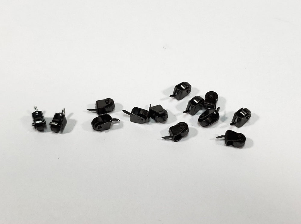 Dollhouse Miniature Wheels Casters Tiny Dark Pewter Working Set of 12 1:12 Scale - Miniature Crush