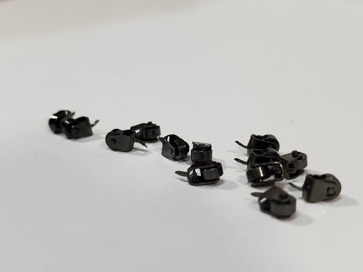 Dollhouse Miniature Wheels Casters Tiny Dark Pewter Working Set of 12 1:12 Scale - Miniature Crush