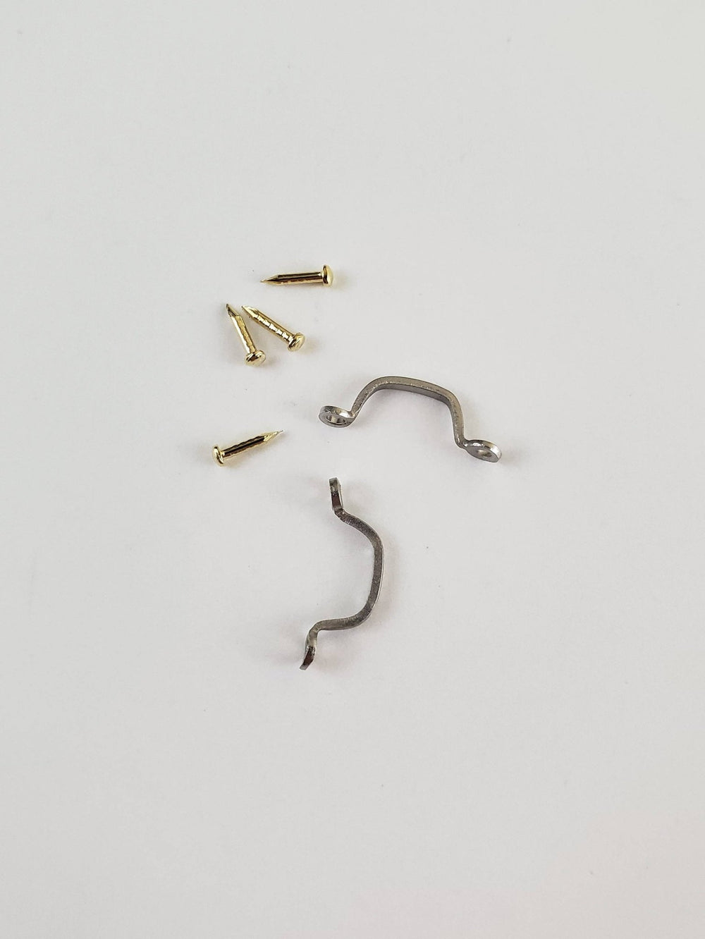 Dollhouse Miniature Window Handles or Drawer Pulls 2 Pieces 1:12 Scale Silver - Miniature Crush