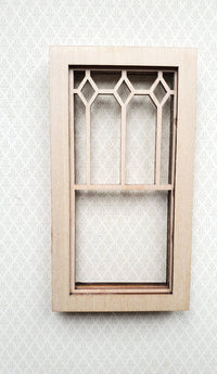 Dollhouse Miniature Window Victorian Style Small Diamonds Wood 1:12 Scale
