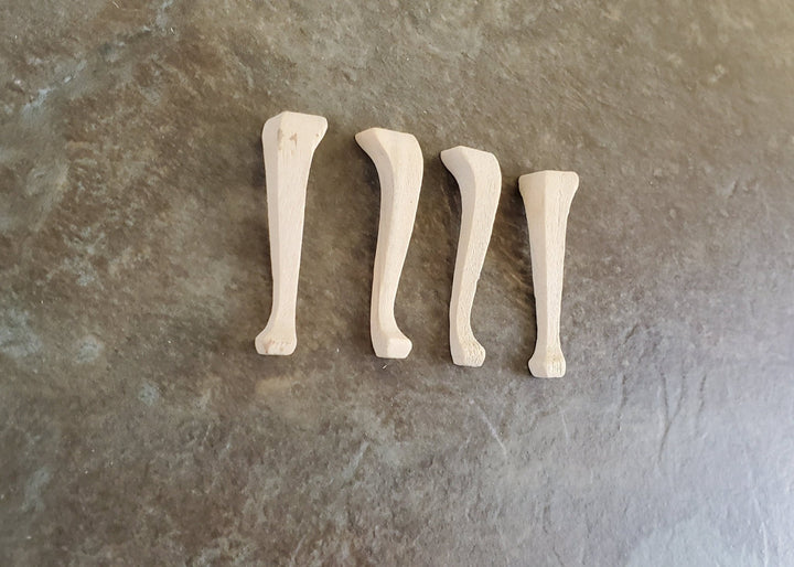 Dollhouse Miniature Wood Cabriole Legs for Furniture Medium Size x4 Pieces 1:12 Scale 1 5/8" - Miniature Crush