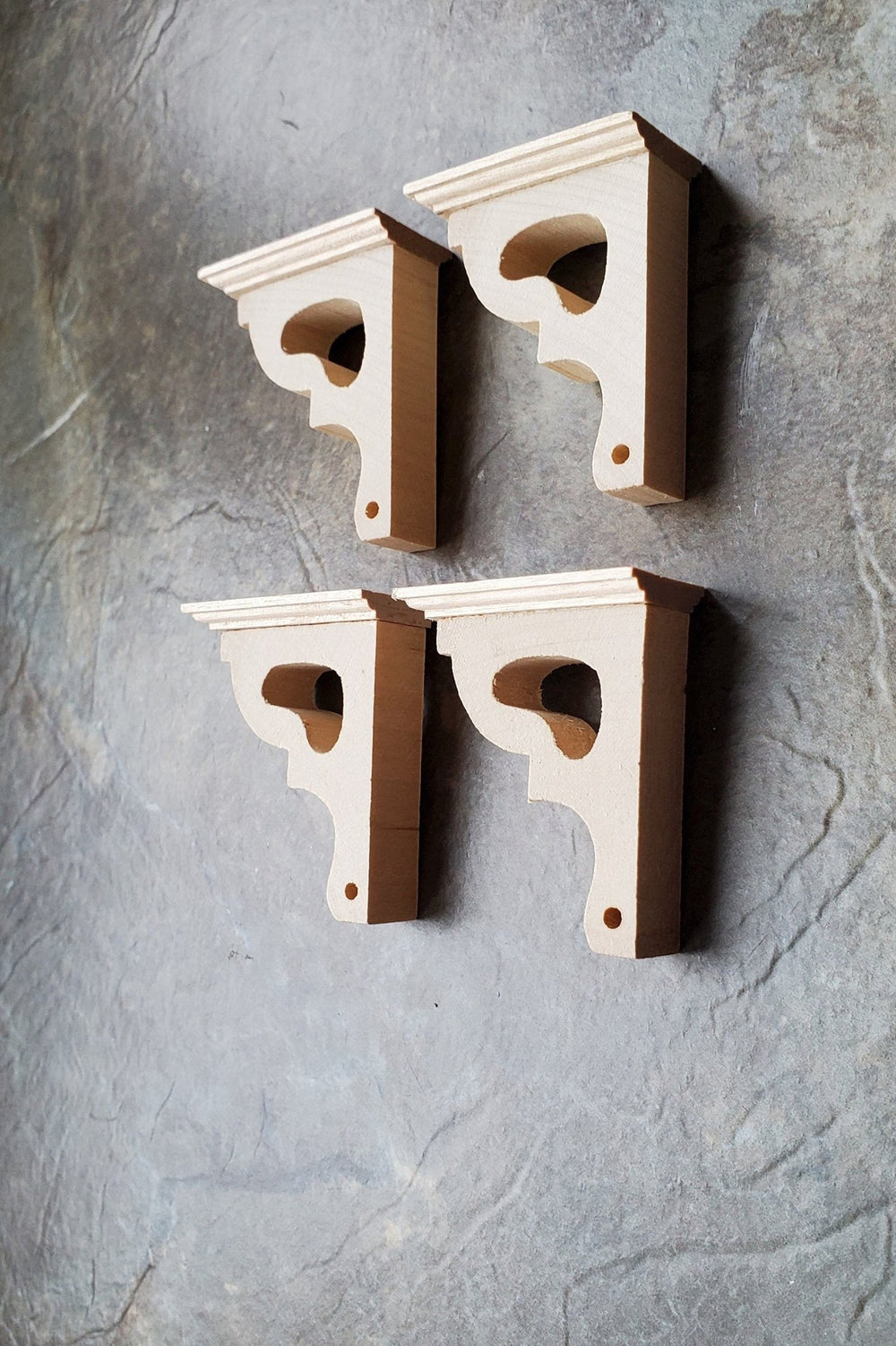 Dollhouse Miniature Wood Corbels or Brackets Extra Large 1:12 Scale Set of 4 Victorian HW7028 - Miniature Crush