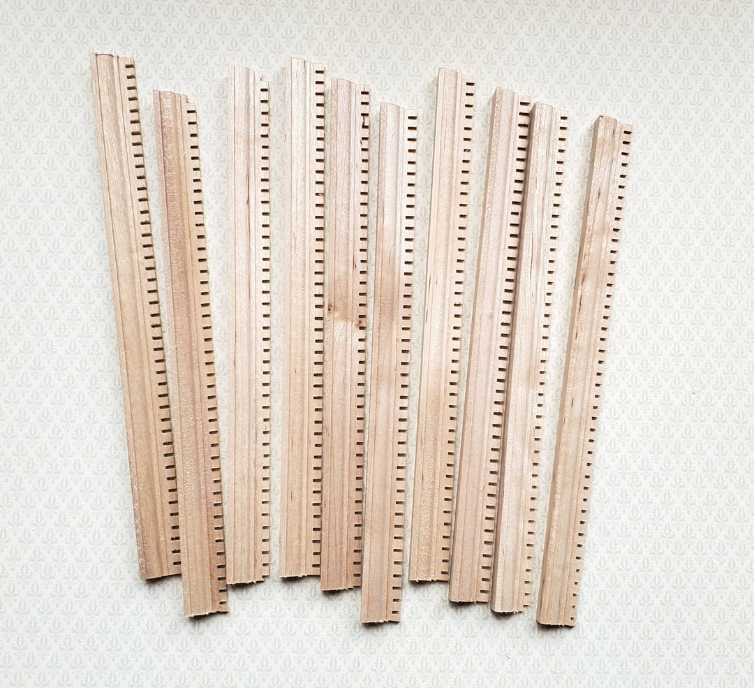 Dollhouse Miniatures 6" Dentil Cornice Crown Molding Trim x10 Pieces 1:12 Scale Building 70215 - Miniature Crush