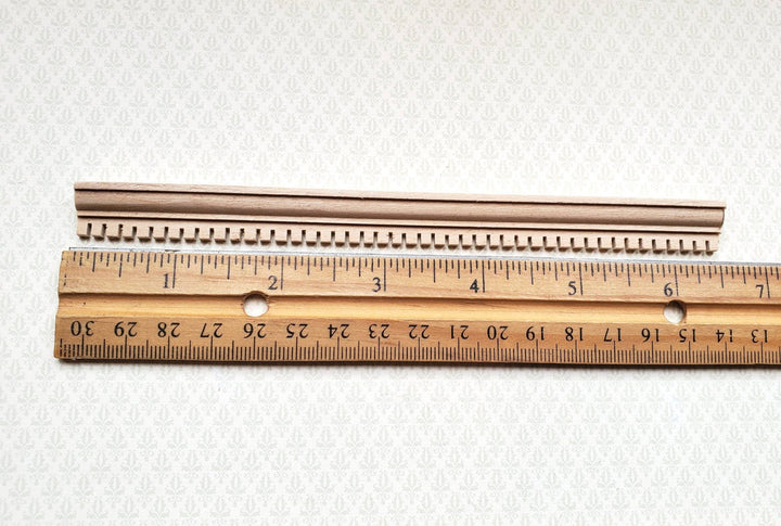 Dollhouse Miniatures 6" Dentil Cornice Crown Molding Trim x10 Pieces 1:12 Scale Building 70215 - Miniature Crush