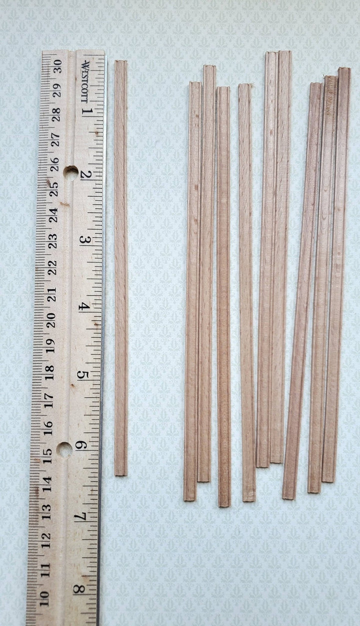 Dollhouse Miniatures Chair Rail Dado Railing 3/16" wide x 6" long 1:12 Scale Scrap Trim - Miniature Crush