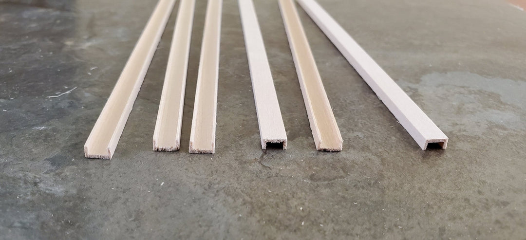 Dollhouse Miniatures Channel Molding Trim 1/4" wide x 6" long x6 Pieces 1:12 Scale NE957 - Miniature Crush