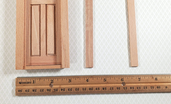 Dollhouse Narrow Door 4 Panel Interior or Exterior 1:12 Scale Wood CLA70133 - Miniature Crush