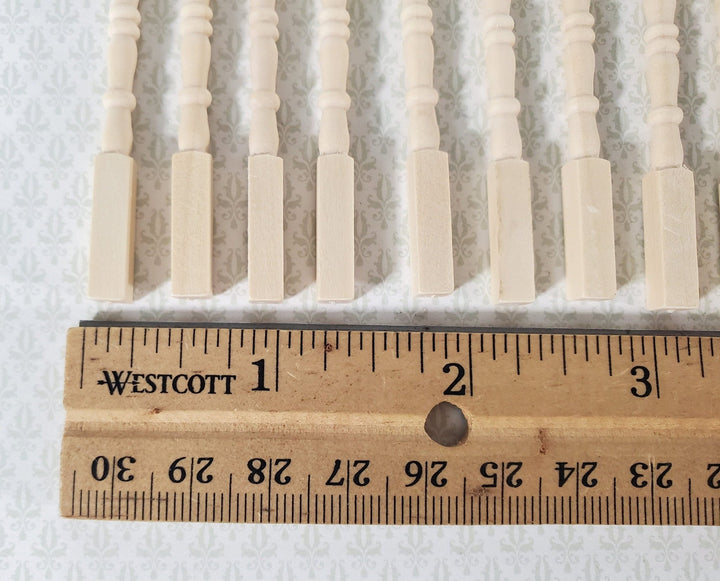 Dollhouse Narrow Newel Posts Spindles Set of 12 1:12 Scale Miniatures 2 3/8" Tall - Miniature Crush