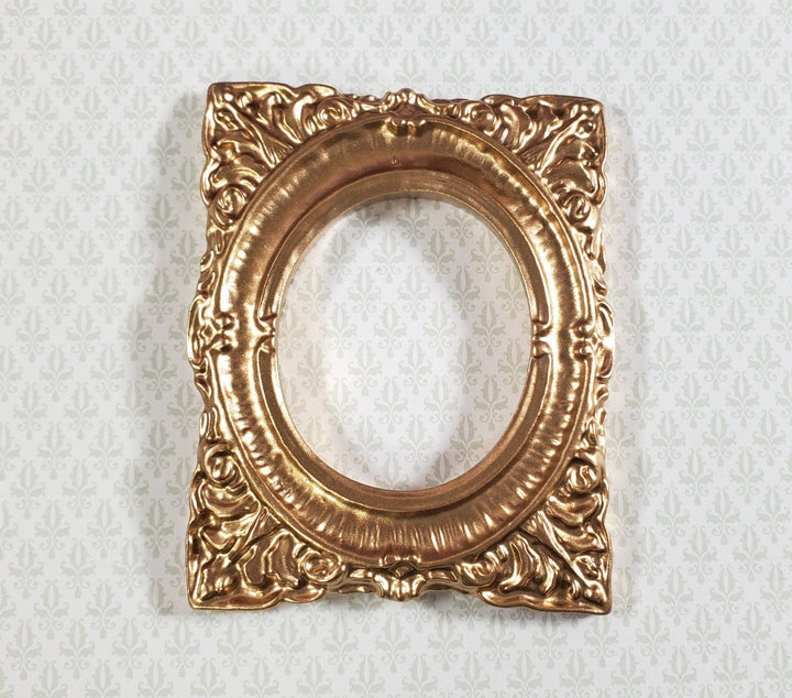Dollhouse Oval Picture Frame Large Gold for Paintings Miniature Accessories - Miniature Crush