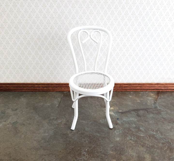 Dollhouse Patio Chair White Metal 1:12 Scale Fairy Garden Soda Fountain - Miniature Crush