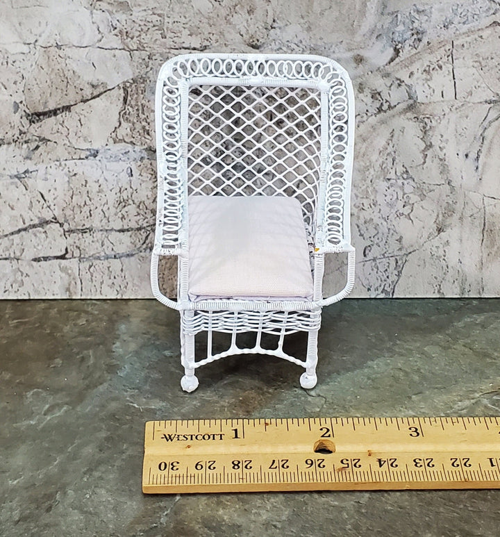 Dollhouse Patio Chair White Metal Mesh 1:12 Scale Miniature Fairy Garden - Miniature Crush