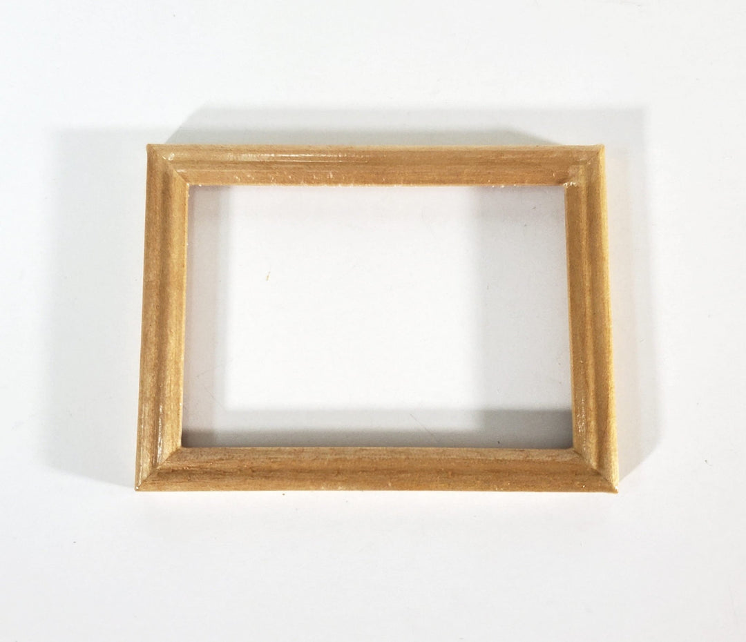 Dollhouse Picture Frame Large Wood Light Oak Finish 1:12 Scale Miniatures - Miniature Crush
