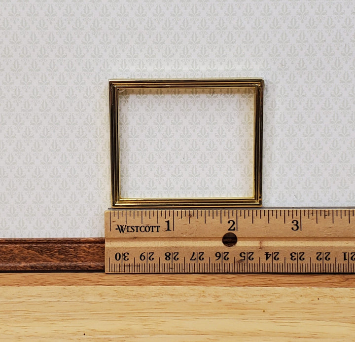 Dollhouse Picture Frame Metal Gold for Paintings 1:12 Scale Miniature Slim - Miniature Crush