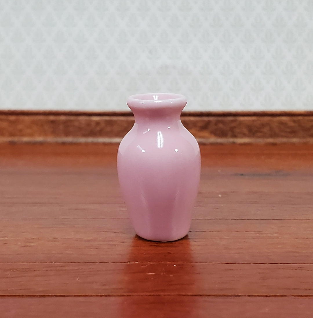 Dollhouse Pink Vase Tall Ceramic for Flowers or Decoration 1:12 Scale Miniature - Miniature Crush