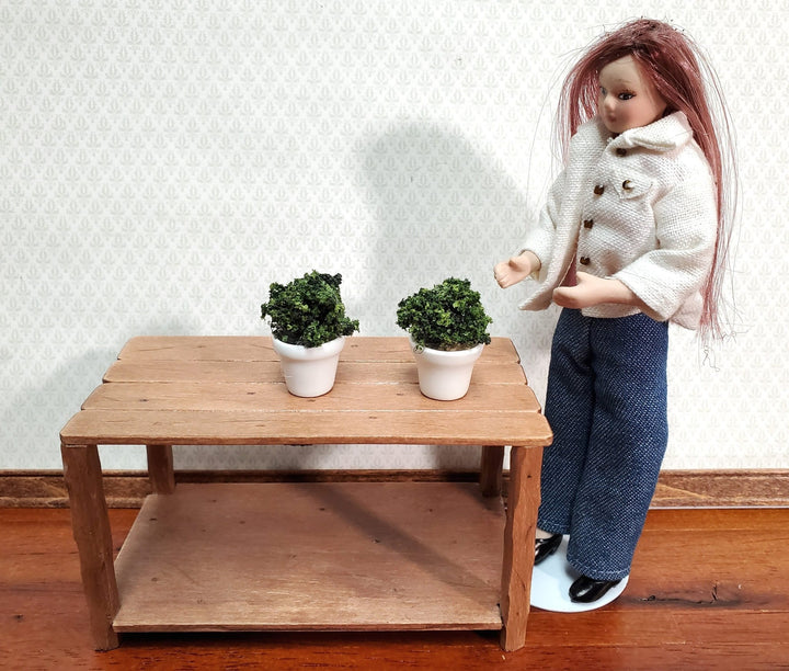 Dollhouse Planter White Set of 2 Small Ceramic 1:12 Scale Miniature Garden Pot - Miniature Crush
