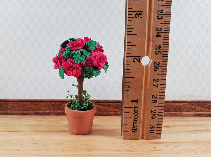 Dollhouse Potted Hibiscus Tree Terra Cotta Planter 1:12 Scale Miniature Plant - Miniature Crush