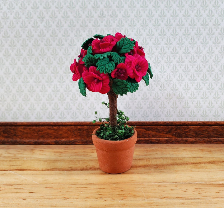 Dollhouse Potted Hibiscus Tree Terra Cotta Planter 1:12 Scale Miniature Plant - Miniature Crush