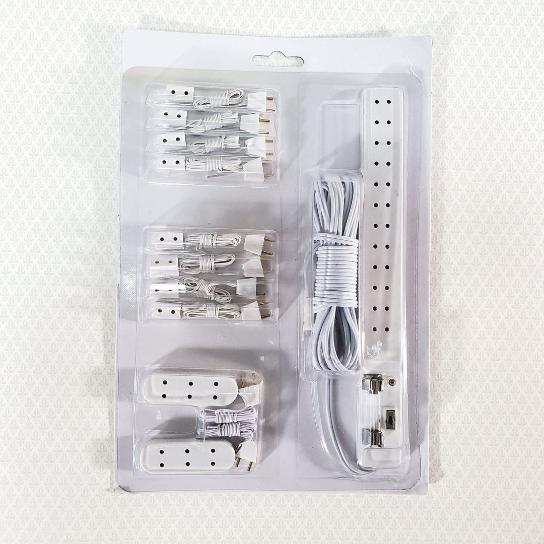 Dollhouse Power Strip plus Multiple Outlet & Extension Cords 1:12 Scale Miniature - Miniature Crush