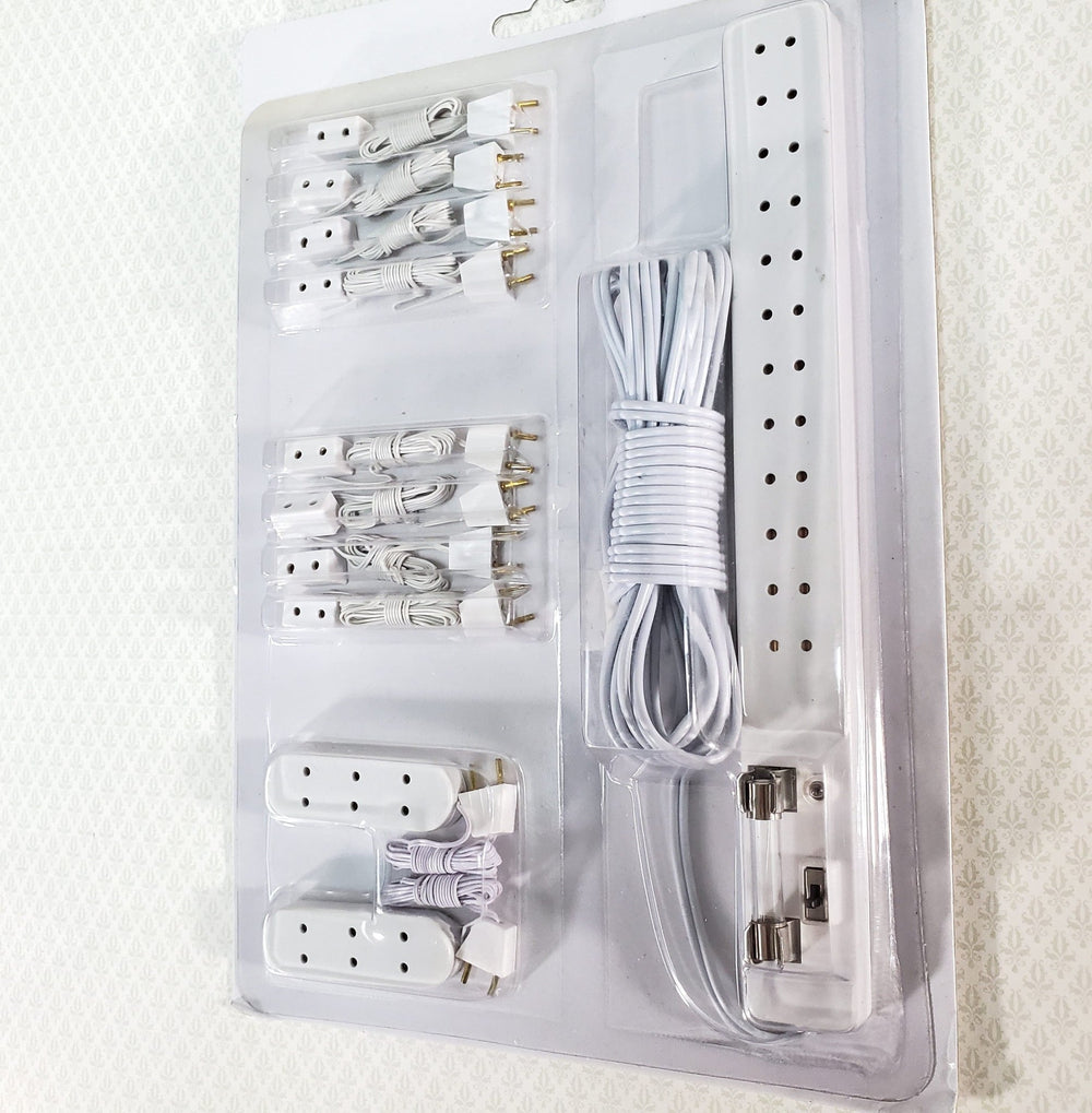 Dollhouse Power Strip plus Multiple Outlet & Extension Cords 1:12 Scale Miniature - Miniature Crush