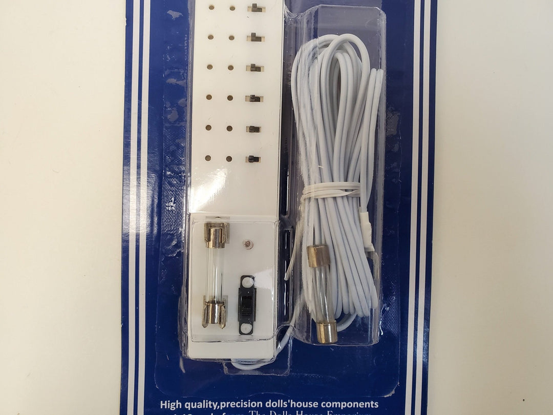 Dollhouse Power Strip with On/Off Switches 12 Plugs Wiring System for Plug In Lights - Miniature Crush
