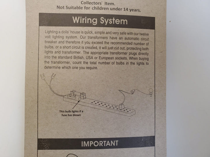 Dollhouse Power Strip with On/Off Switches 12 Plugs Wiring System for Plug In Lights - Miniature Crush