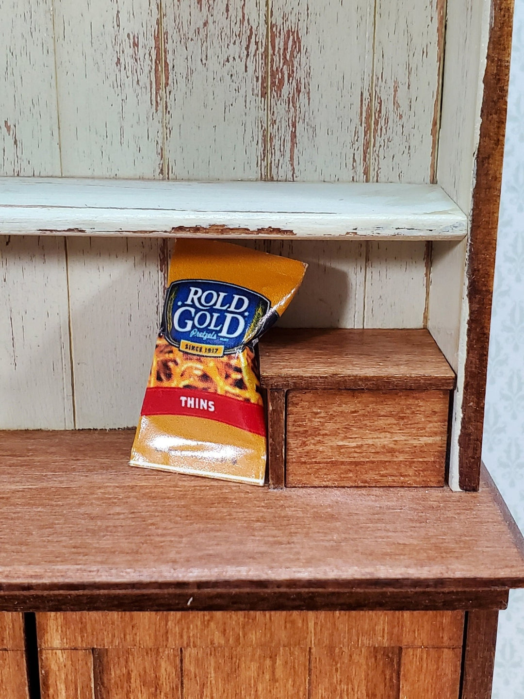 Dollhouse Pretzels Bag Rold Gold Thins 1:12 Scale Miniature Food Groceries Kitchen - Miniature Crush