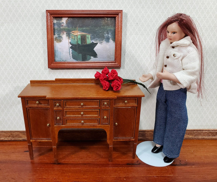 Dollhouse Red Roses Flowers Set of 10 with Stems 1:12 Scale Miniature Garden - Miniature Crush