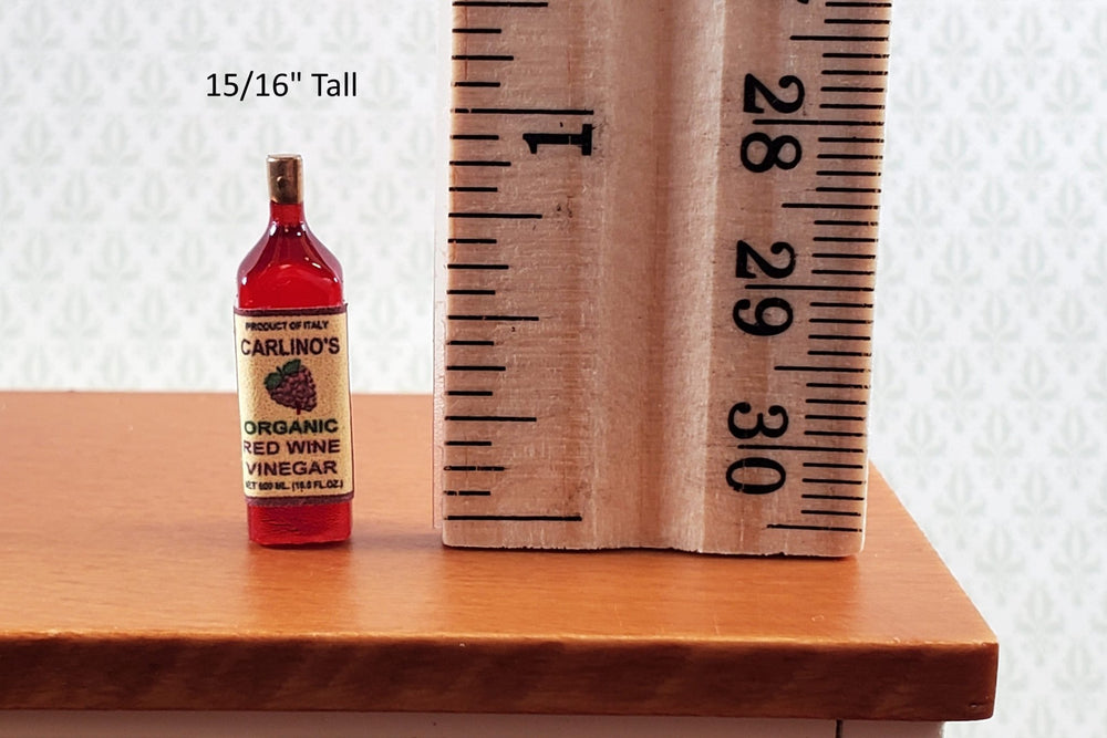 Dollhouse Red Wine Vinegar Bottle 1:12 Scale Miniature Kitchen Accessory - Miniature Crush