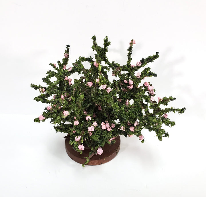 Dollhouse Rose Bush Pink Large Flowering Shrub 1:12 Scale Miniature - Miniature Crush