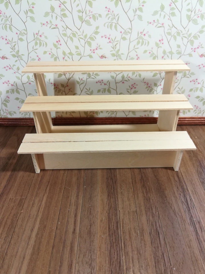 Dollhouse Shelves for Shop or Garden Unpainted Wood 1:12 Scale Miniature - Miniature Crush