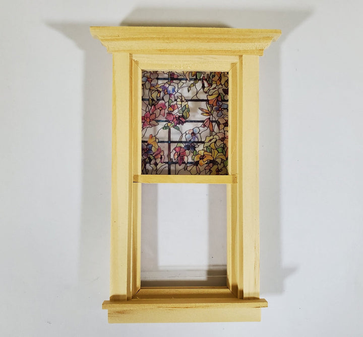 Dollhouse Simulated Stained Glass Insert Cut to Size Trellis for Windows or Doors 1:12 Scale - Miniature Crush
