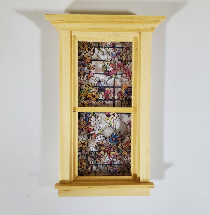 Dollhouse Simulated Stained Glass Insert Cut to Size Trellis for Windows or Doors 1:12 Scale - Miniature Crush