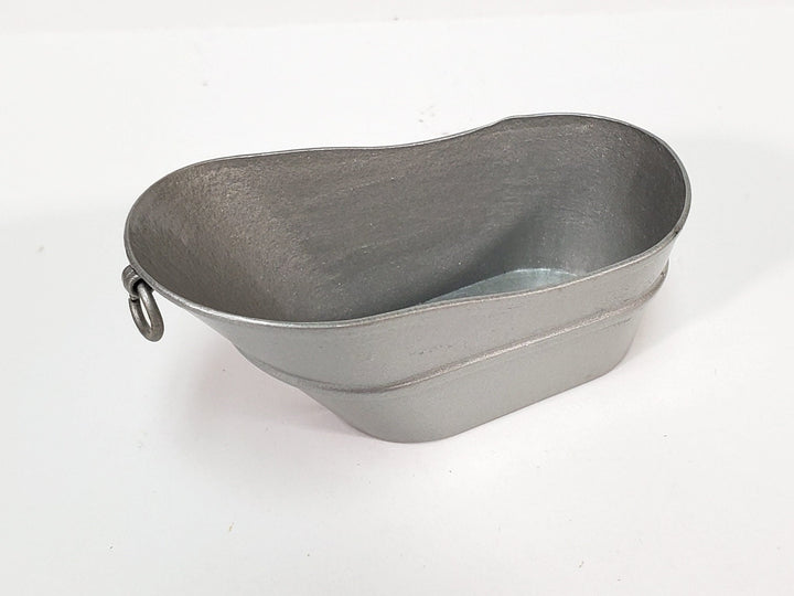 Dollhouse Small Tub Mini "Galvanized" Baby Bathtub Metal 1:12 Scale Hip Bath - Miniature Crush