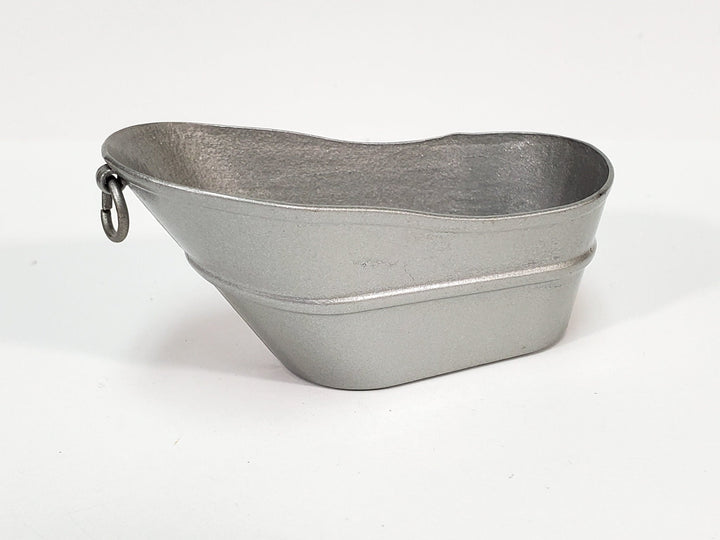 Dollhouse Small Tub Mini "Galvanized" Baby Bathtub Metal 1:12 Scale Hip Bath - Miniature Crush