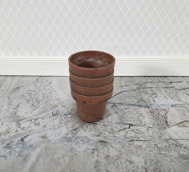Dollhouse Stacked Garden Pots Aged Finish 1:12 Scale Falcon Miniatures A4317L - Miniature Crush
