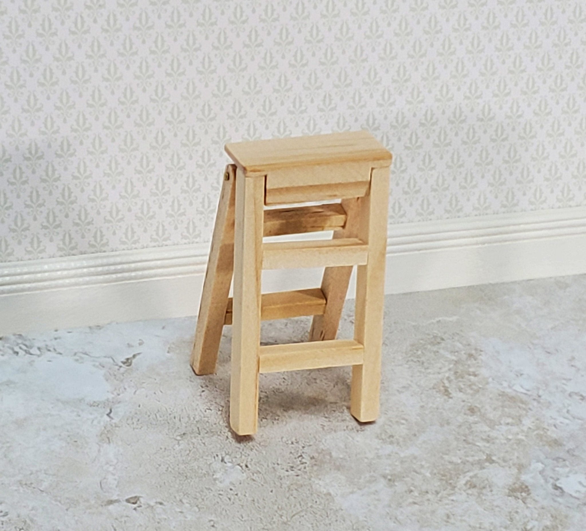 1:12 Miniature Ladder, Wooden Dollhouse Folding Stairs With Double Sided Tape Diy Cute Foldable Doll House Step Ladder Mini Dollhouse Furniture For Kids Attic Pull Down Stairs 1:12 Miniature Ladder, Wooden Dollhouse Folding Stairs With Double Sided Tape Diy Cute Foldable Doll House Step Ladder Mini Dollhouse Furniture For Kids Attic Pull Down Stairs
