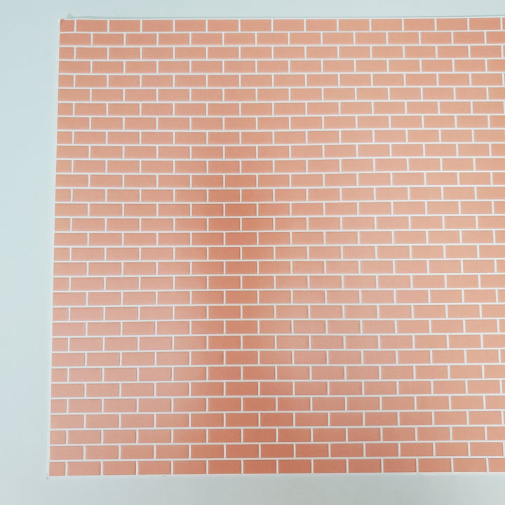 Dollhouse Subway Wall Tile Dark Pink Salmon Embossed 1:12 Scale World Model - Miniature Crush