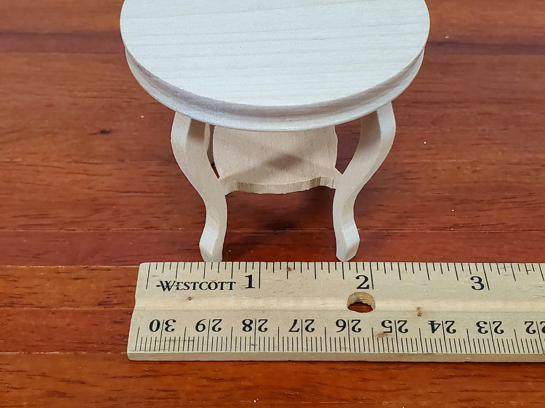 Dollhouse Table Small Round Side or End Table Unpainted Wood 1:12 Scale Miniature Furniture - Miniature Crush
