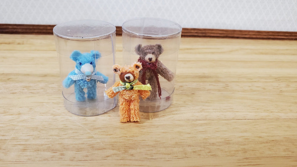 Dollhouse Teddy Bears Set of 3 Stuffed Animal Toys 1:12 Scale Miniatures - Miniature Crush
