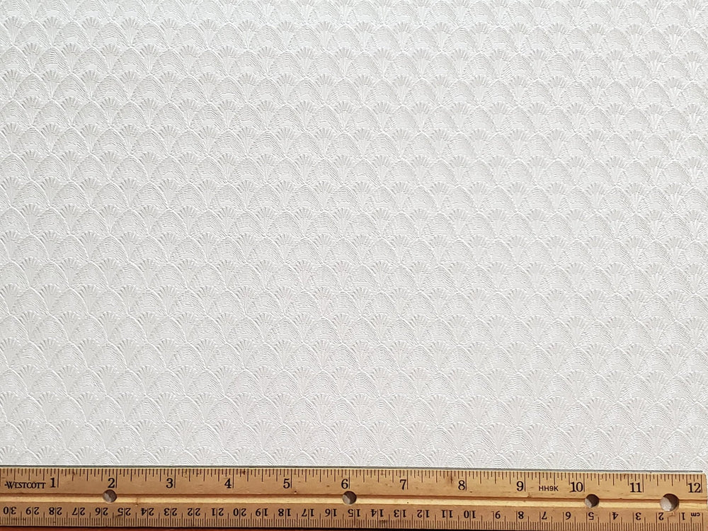 Dollhouse Textured Wallpaper Embossed 3 Pieces White/Beige Art Deco 17 "x 12" 1:12 Scale - Miniature Crush