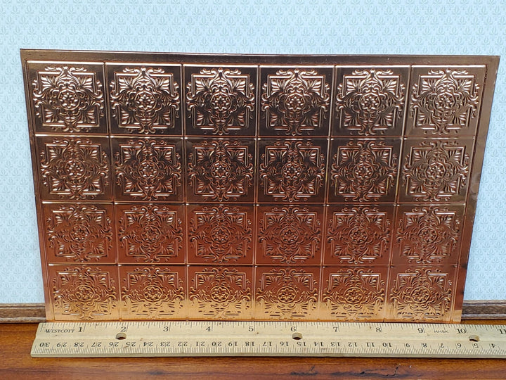 Dollhouse Tin Ceiling Embossed Real Copper 1:12 Scale 9.5" x 6.25" World Model Spain 36001 - Miniature Crush