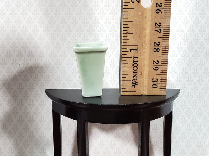 Dollhouse Vase for Flowers Sea Green Tall Square 1:12 Scale Miniature Accessory - Miniature Crush