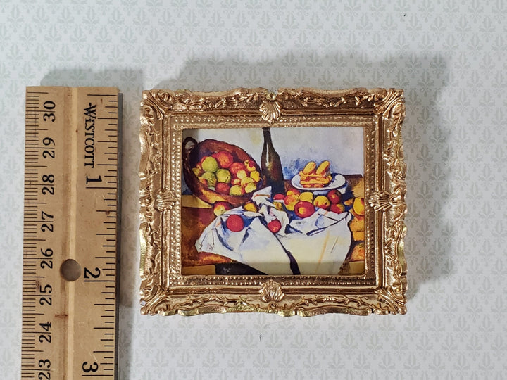 Dollhouse Vincent Cezanne Basket of Apples Still Life Framed Print 1:12 Scale Handmade - Miniature Crush