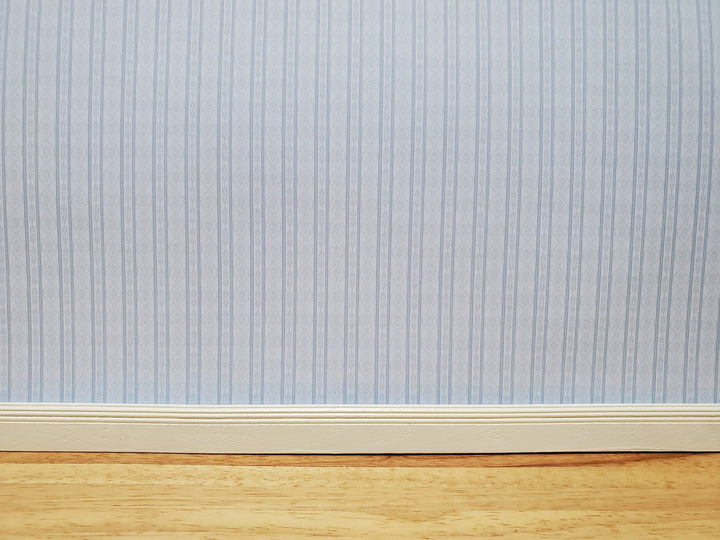 Dollhouse Wallpaper Blue Pale Subtle Stripes 3 Sheets 1:12 Scale Miniatures - Miniature Crush