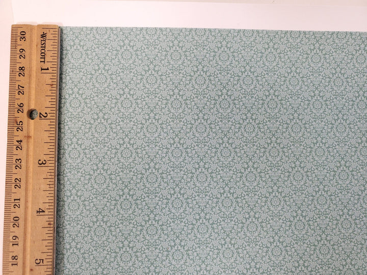 Dollhouse Wallpaper Essex Damask Blue Green Bradbury & Bradbury 1:12 Scale - Miniature Crush