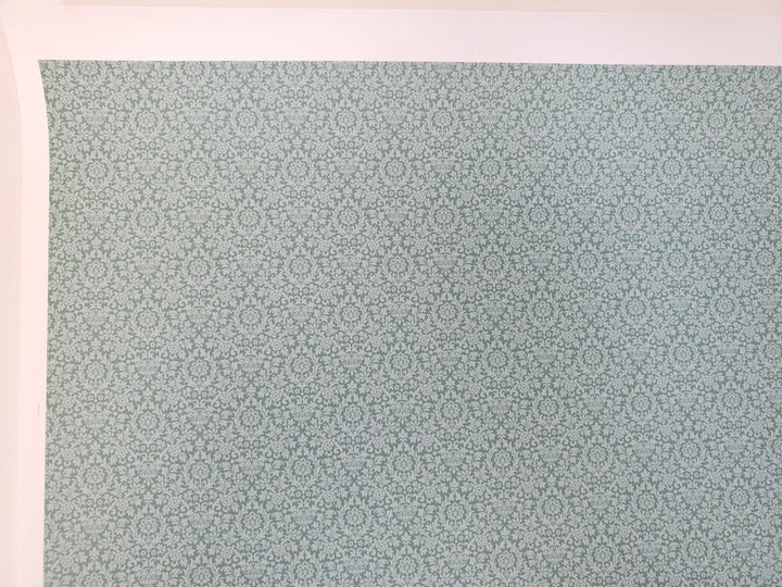 Dollhouse Wallpaper Essex Damask Blue Green Bradbury & Bradbury 1:12 Scale - Miniature Crush