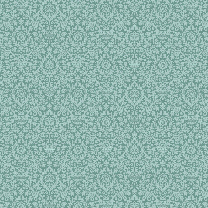 Dollhouse Wallpaper Essex Damask Blue Green Bradbury & Bradbury 1:12 Scale - Miniature Crush