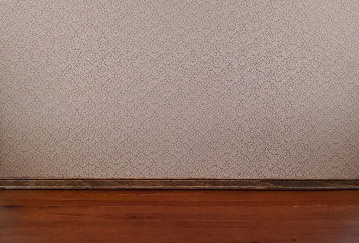 Dollhouse Wallpaper Essex Damask Red/Rust Bradbury & Bradbury 1:12 Scale - Miniature Crush