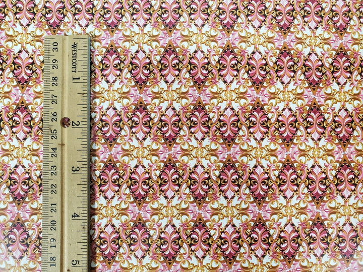 Dollhouse Wallpaper Pink Gold Black Fancy Elegant 1:12 Scale MiniatureCrush Exclusive - Miniature Crush